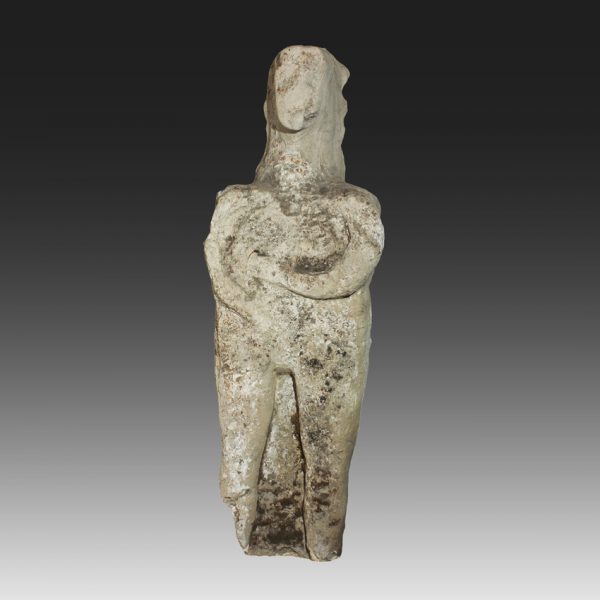Rare Celtic Early Iron Age Pagan Limestone Sculpture of a Female Standing Figure
