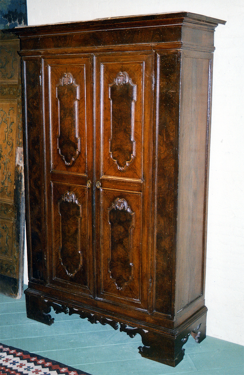 Unusual Italian Baroque Period Faux Bois Painted Armoire