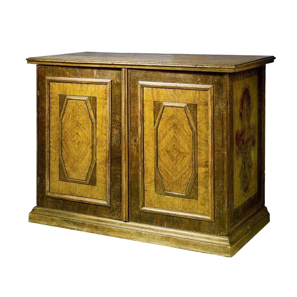 Italian Baroque Period Faux Bois Painted Credenza
