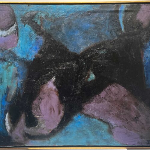 abstract painting by John Sacarro at Foster Gwin gallery owner Collier Gwin
