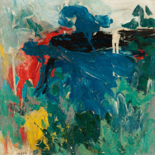 Abstract painting at Foster Gwin Galler owner Collier Gwin