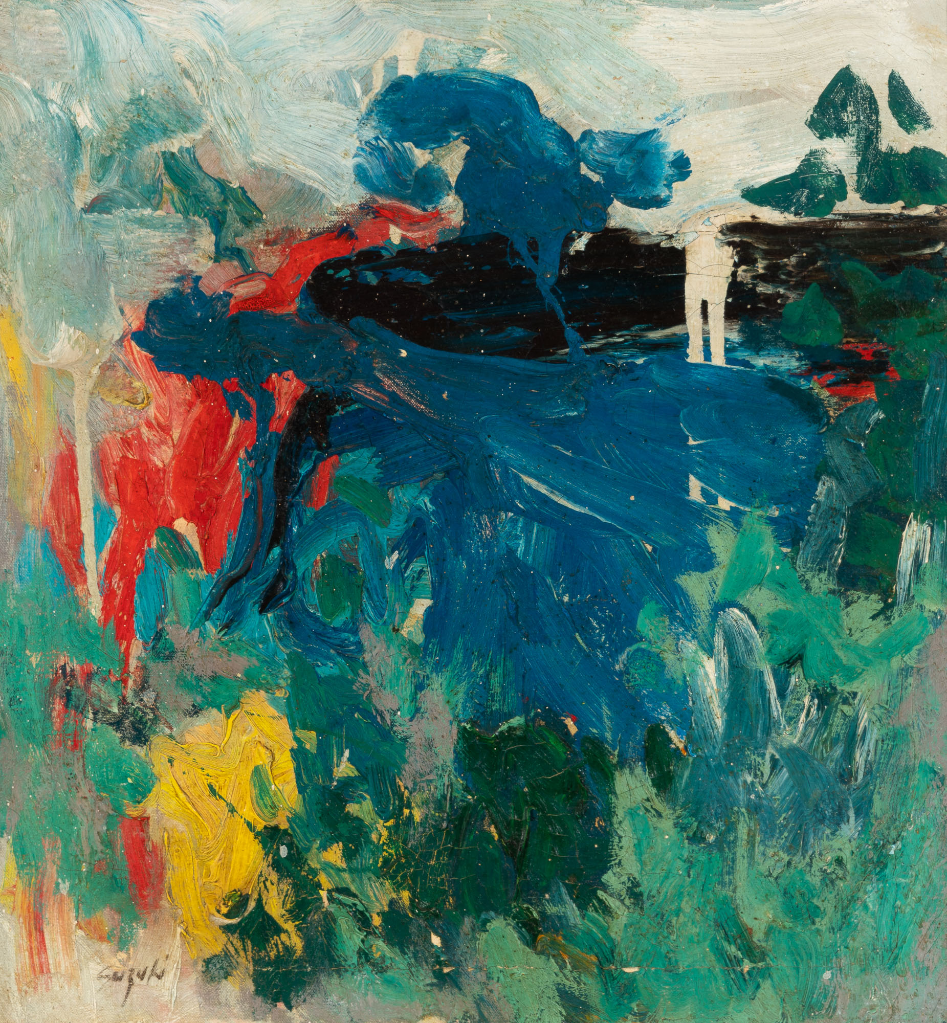 Abstract painting at Foster Gwin Galler owner Collier Gwin