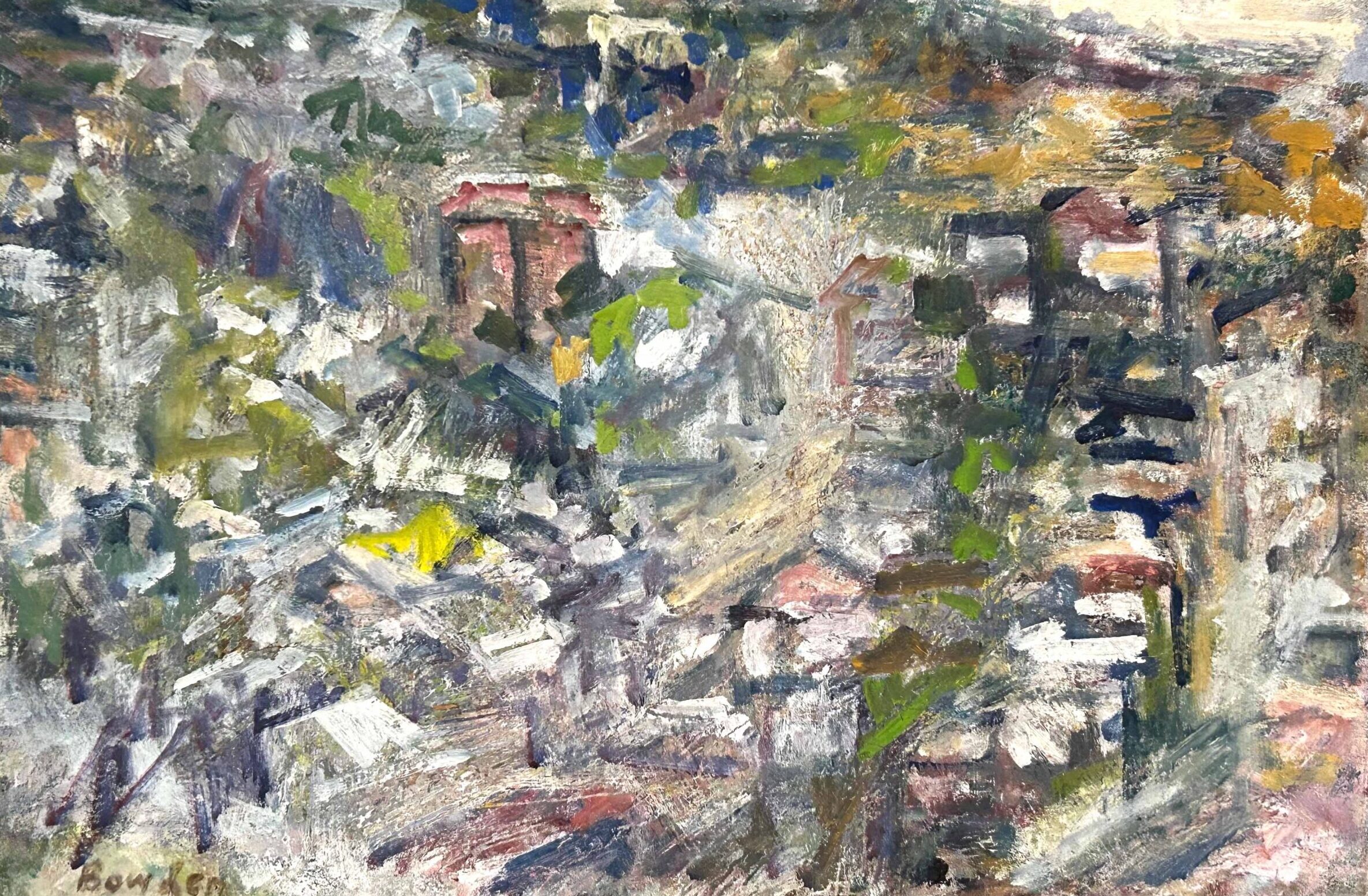 abstract painting in pastel colors